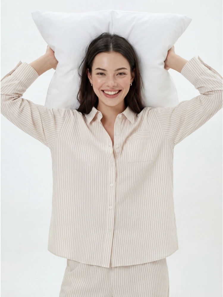 Пижама женская из хлопка в полоску Ника