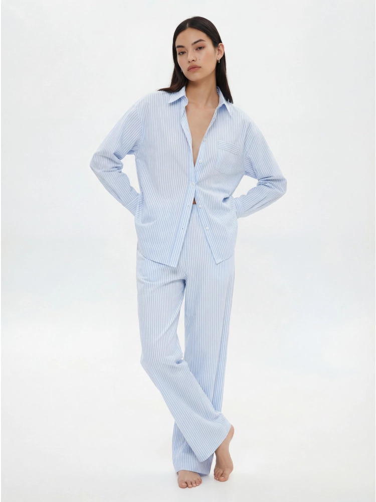 Пижама женская из хлопка в полоску Ника